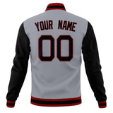 Custom Gray & Black Solid Color Varsity Jacket JA01240607WY200