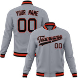 Custom Gray & Black Solid Color Varsity Jacket