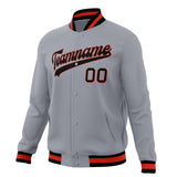 Custom Gray & Black Solid Color Varsity Jacket JA01240607WY206