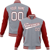 Custom Gray & Texas-Orange Solid Color Varsity Jacket JA01240607WY210