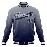 Custom Gray & Navy Gradient Varsity Jacket JA01240607WY212