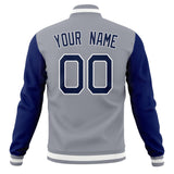 Custom Gray & Royal Solid Color Varsity Jacket JA01240607WY216