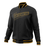 Custom Black & Old-Gold Solid Color Varsity Jacket JA01240607XY001