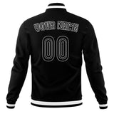 Custom Black & White Solid Color Varsity Jacket JA01240607XY002