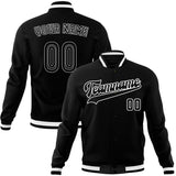 Custom Black & White Solid Color Varsity Jacket JA01240607XY002