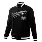 Custom Black & White Solid Color Varsity Jacket JA01240607XY002