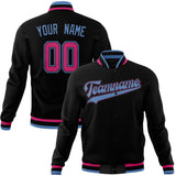 Custom Black & Light-Blue Solid Color Varsity Jacket JA01240607XY003