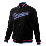 Custom Black & Light-Blue Solid Color Varsity Jacket JA01240607XY003