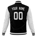 Custom Black & White Solid Color Varsity Jacket JA01240607XY005