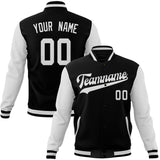 Custom Black & White Solid Color Varsity Jacket