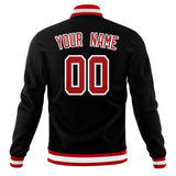 Custom Black & Red Solid Color Varsity Jacket JA01240607XY006