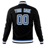 Custom Black & Light-Blue Solid Color Varsity Jacket JA01240607XY009