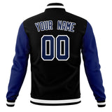 Custom Black & Royal Solid Color Varsity Jacket JA01240607XY010