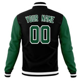 Custom Black & Kelly-Green Solid Color Varsity Jacket JA01240607XY013