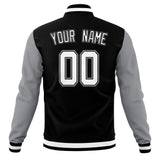 Custom Black & Gray Solid Color Varsity Jacket JA01240607XY015