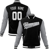 Custom Black & Gray Solid Color Varsity Jacket JA01240607XY015