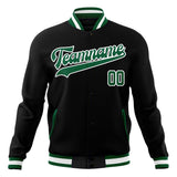 Custom Black & Kelly-Green Solid Color Varsity Jacket JA01240607XY017