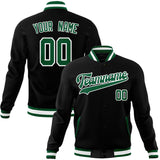 Custom Black & Kelly-Green Solid Color Varsity Jacket JA01240607XY017