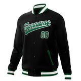 Custom Black & Kelly-Green Solid Color Varsity Jacket JA01240607XY017