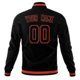 Custom Black & Red Solid Color Varsity Jacket JA01240607XY018