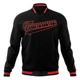 Custom Black & Red Solid Color Varsity Jacket JA01240607XY018