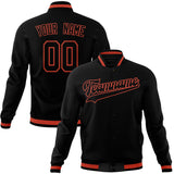 Custom Black & Red Solid Color Varsity Jacket JA01240607XY018