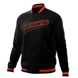 Custom Black & Red Solid Color Varsity Jacket JA01240607XY018