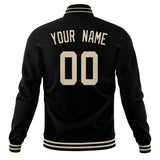 Custom Black & Cream Solid Color Varsity Jacket JA01240607XY019