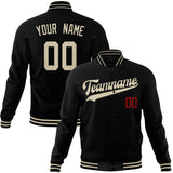 Custom Black & Cream Solid Color Varsity Jacket JA01240607XY019