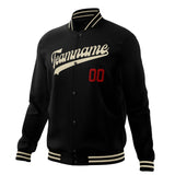 Custom Black & Cream Solid Color Varsity Jacket JA01240607XY019