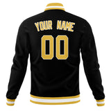 Custom Black & Gold Solid Color Varsity Jacket JA01240607XY020