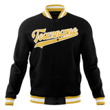 Custom Black & Gold Solid Color Varsity Jacket JA01240607XY020