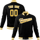 Custom Black & Gold Solid Color Varsity Jacket