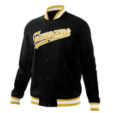 Custom Black & Gold Solid Color Varsity Jacket JA01240607XY020