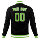 Custom Black & Neon-Green Solid Color Varsity Jacket JA01240607XY021