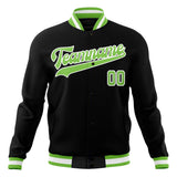 Custom Black & Neon-Green Solid Color Varsity Jacket JA01240607XY021