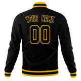 Custom Black & Gold Solid Color Varsity Jacket JA01240607XY025