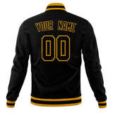 Custom Black & Gold Solid Color Varsity Jacket JA01240607XY027