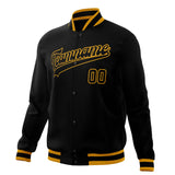 Custom Black & Gold Solid Color Varsity Jacket JA01240607XY027