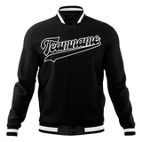 Custom Black & White Solid Color Varsity Jacket JA01240607XY028