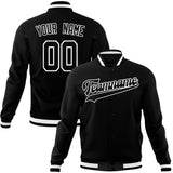 Custom Black & White Solid Color Varsity Jacket JA01240607XY028