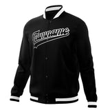 Custom Black & White Solid Color Varsity Jacket JA01240607XY028