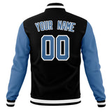 Custom Black & Light-Blue Solid Color Varsity Jacket JA01240607XY030