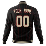 Custom Black-Pinstripe & Cream Red Pinstripe Varsity Jacket JA01240607XY034