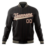 Custom Black-Pinstripe & Cream Red Pinstripe Varsity Jacket JA01240607XY034