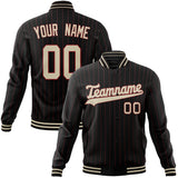 Custom Black-Pinstripe & Cream Red Pinstripe Varsity Jacket JA01240607XY034