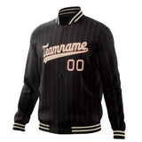 Custom Black-Pinstripe & Cream Red Pinstripe Varsity Jacket JA01240607XY034