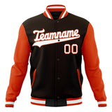 Custom Brown & Orange Solid Color Varsity Jacket JA01240607YX061