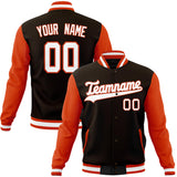 Custom Brown & Orange Solid Color Varsity Jacket JA01240607YX061