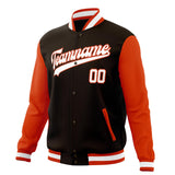 Custom Brown & Orange Solid Color Varsity Jacket JA01240607YX061